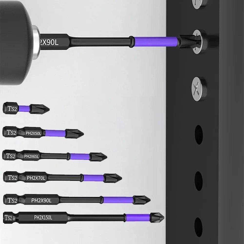 10/20 Pcs PH2-Cross Screwdriver Set Magnetic Batch Head Impact Drill Bit Alloy Steel Non-slip Cross Screwdriver 25/50/65