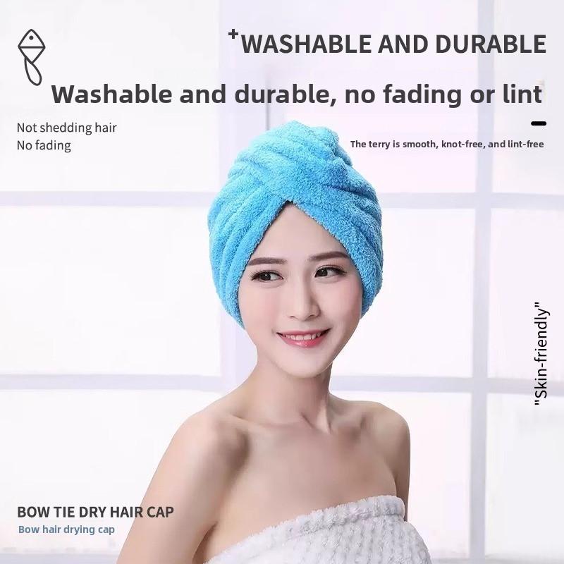 Ultra Absorbent Thiened Hair Drng Cap Women's ampoo Cap Qui Dry Bath Cap Towel Headscarf Coral Fce Home Textile