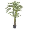 Artificial Gold Cane Palm Tree, 2m Tall Faux Plant, PE Material & Anti-Tip Tilt Protection Low-Maintenance Plant, Lifelike Green Fake Tree for Home