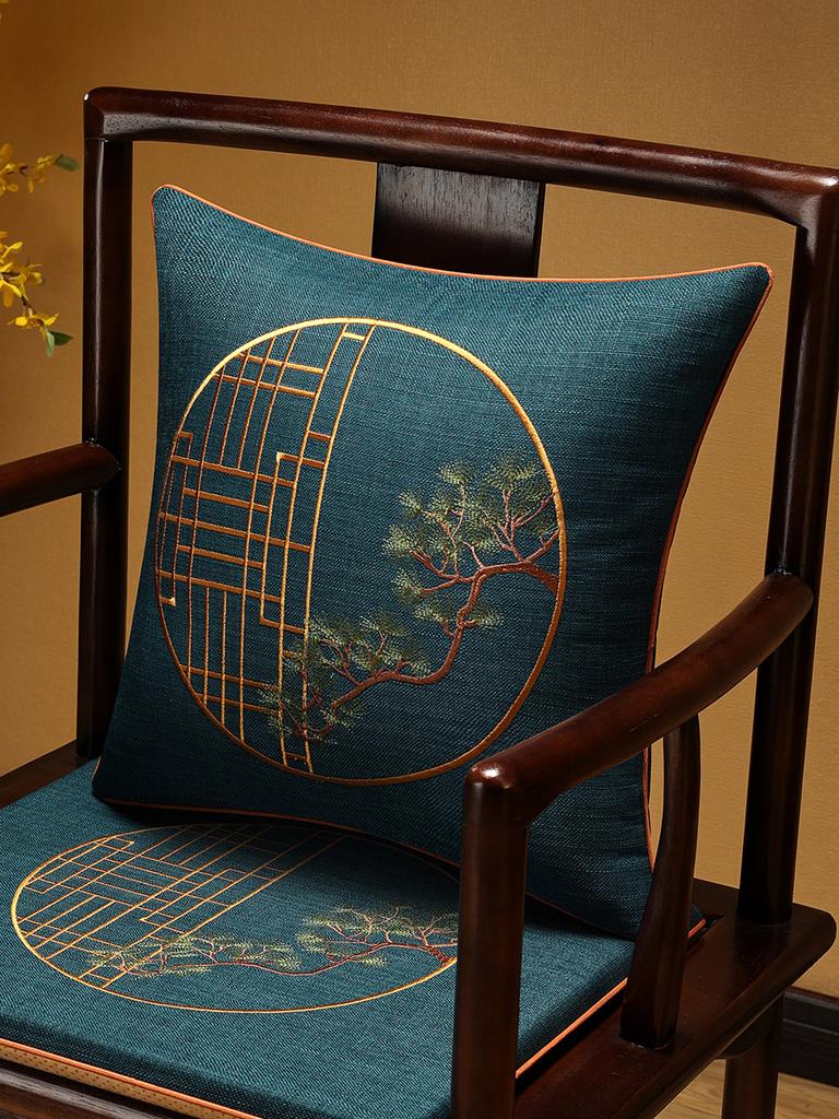 Veemi Home Leinen Kissenbezug Frühling Vögel Stickerei Orientalischer Luxus Hochwertiger Kissenbezug für Couch Sofa Bett 18x18 Zoll