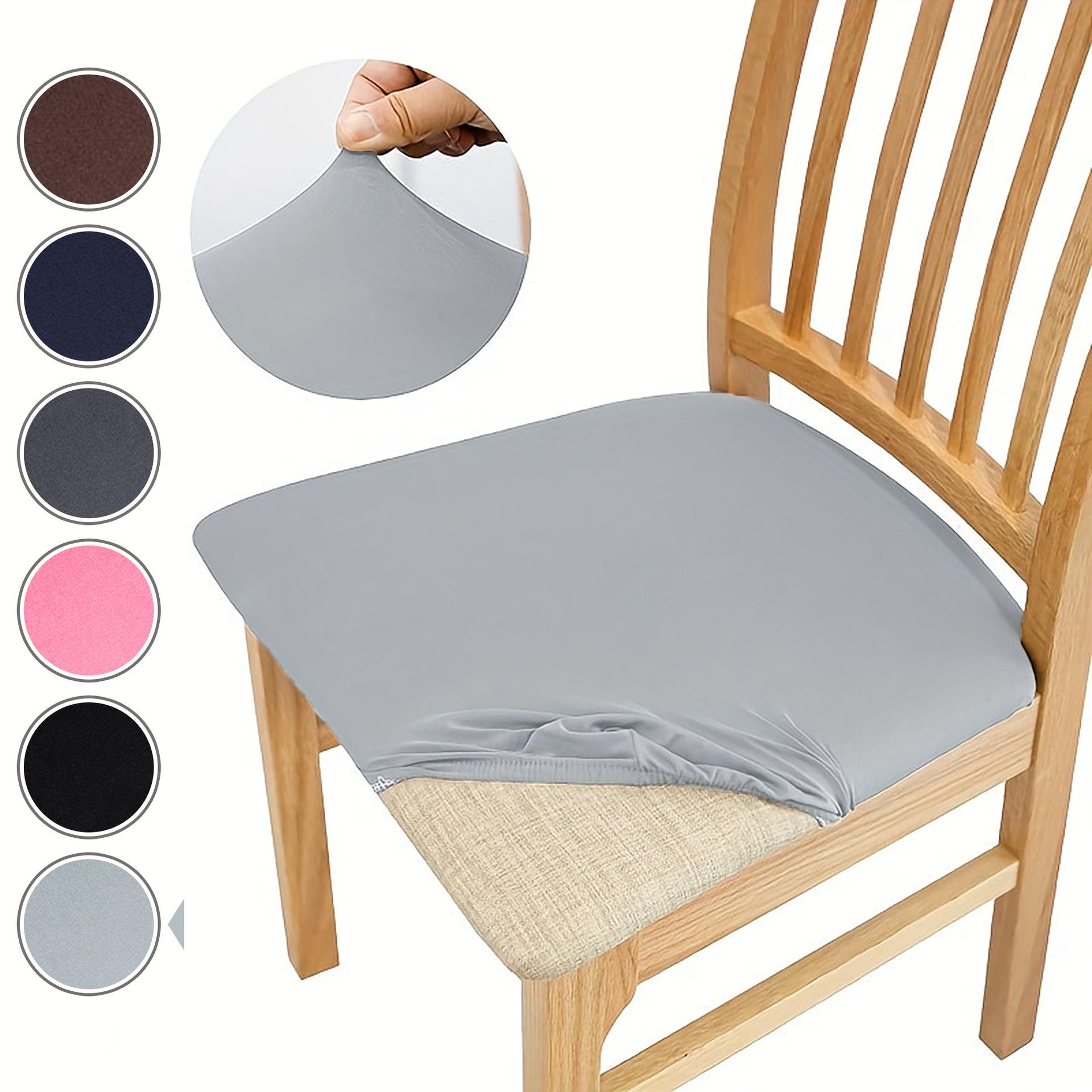 

1/4/6pcs Solid Color Elastic Dustproof Simple Modern Chair Cushion Cover Four Season Universal Chair Cushion Protective Cover 1pcs