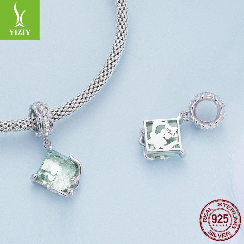 Wizard Of Oz Diy Bracelet Beaded Accessories, Fresh Natural Mint Green S925 Sterling Silver Pendant