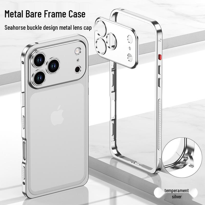 iPhone 17 Pro Max Heat Dissipation Case with Metal Seahorse Buckle - Anti-Fall Design for 16 Pro