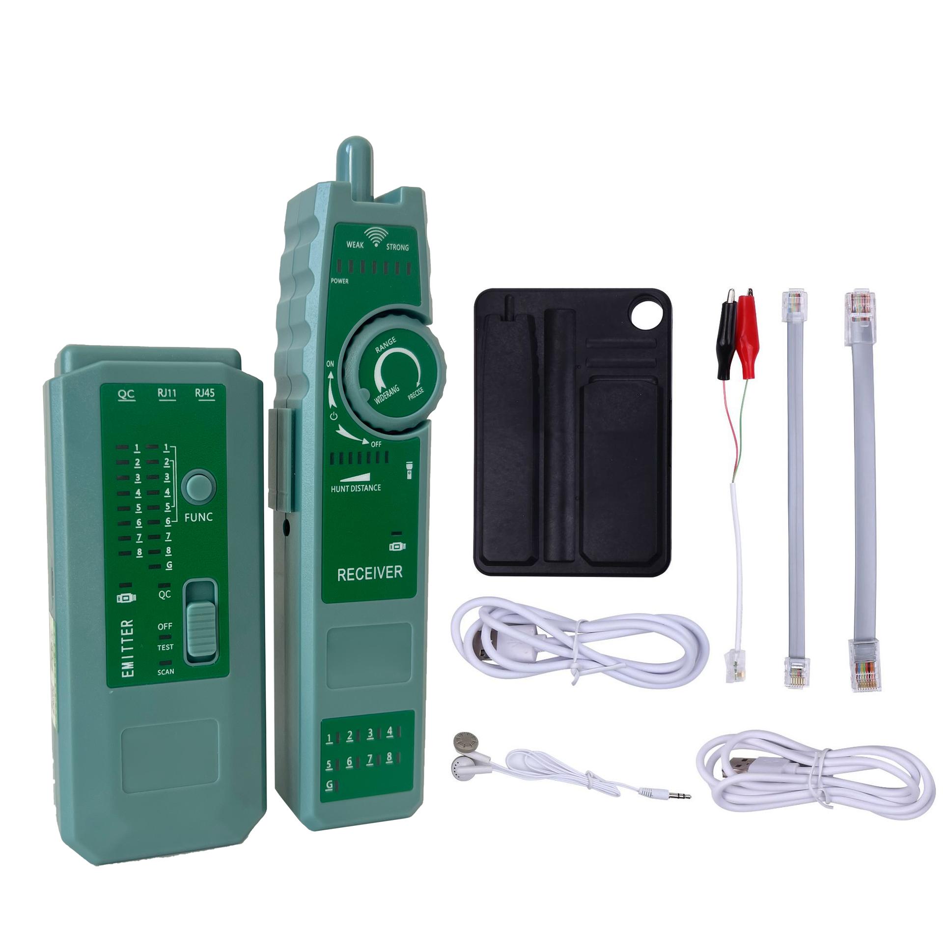 Long Range High Precision Cable Tracker Network Tester for RJ11RJ45 Cables Wire and Cable Trace network cable Finder utp tracker зелёный