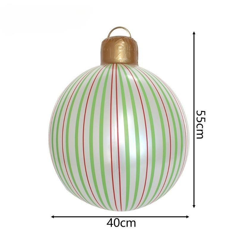

1pcs Inflatable Christmas Ball Decorations PVC Striped Lantern Orbs for Yard Festive Holiday Party Garden Decorative Balls