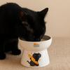 Cartoon Ceramic Cat Bowl Cute Dog Food Feeding Basin Pet High Foot Bowl  Water Container