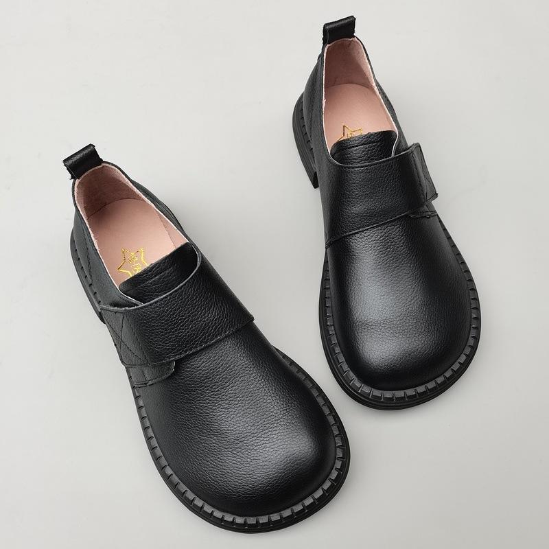 Leather pure leather men's big head wide version fat feet leather shoes foreign trade work leisure original first layer cowhide single shoes spri