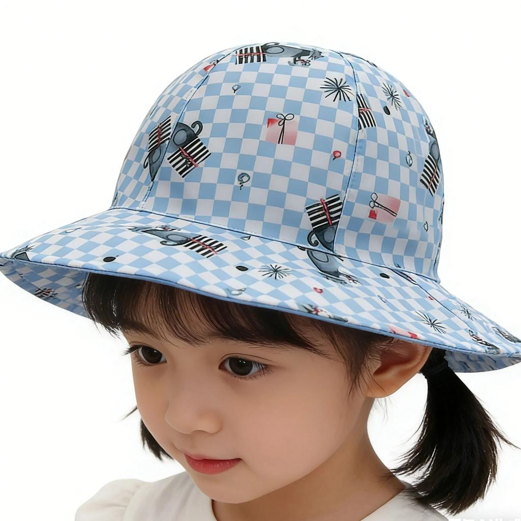 1PC Children's Storage Fisherman Hat Spring Summer UV Protection Sun Cap Boys Girls Beach Panama Hat Cute Cartoon Bucket Caps