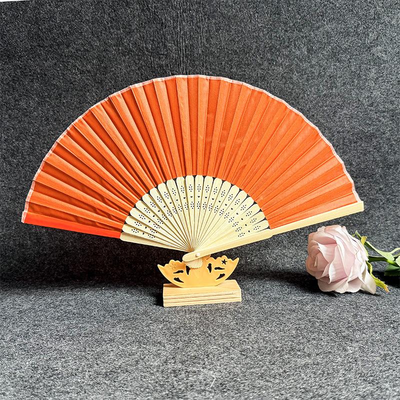 Bamboo Cloth Folding Fan Classical Blank Dancing Fans Handle Fan Chinese Art Crafts Gifts Decoration Fans Home Decor Gifts