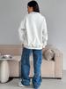 Women's Oversized Retro Letter Print Hoodie - Thick, Warm Outerwear for 2025 Autumn/Winter
