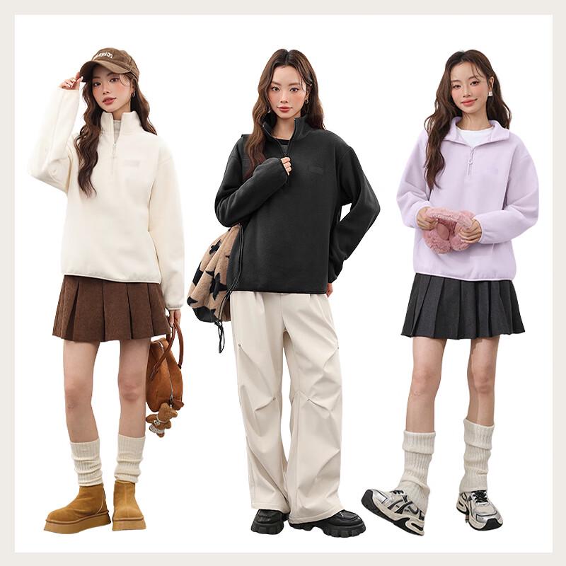 MJ STYLE Women's Half-Zip Fleece Jacket