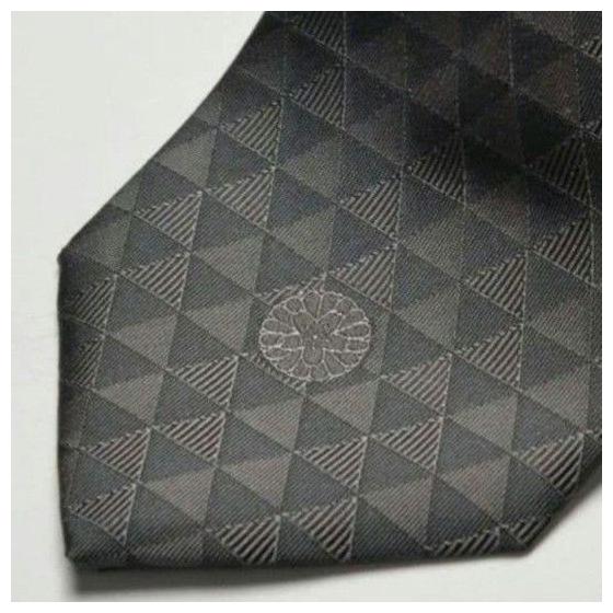 Used Yasukuni Shrine Nishijin-ori Original Tie, Scale Pattern, Gray