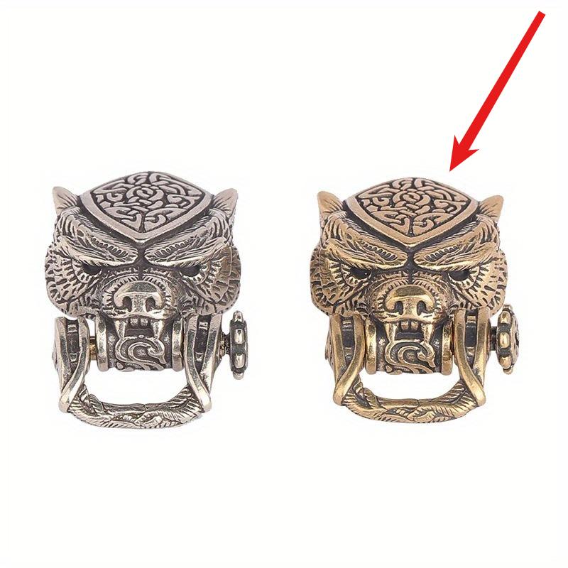 1pc Pure Brass Domineering Leopard Car Keychain Creative Retro Chinese Style Male Tide Motorbike Key Chain Charm Car Ornament
