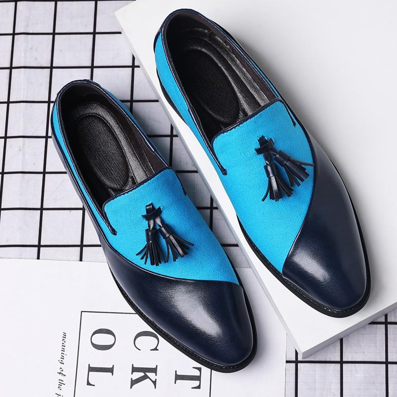 New foreign trade large size men's shoes men's Korean version of casual business leather shoes spring and autumn fashion youth driving shoes