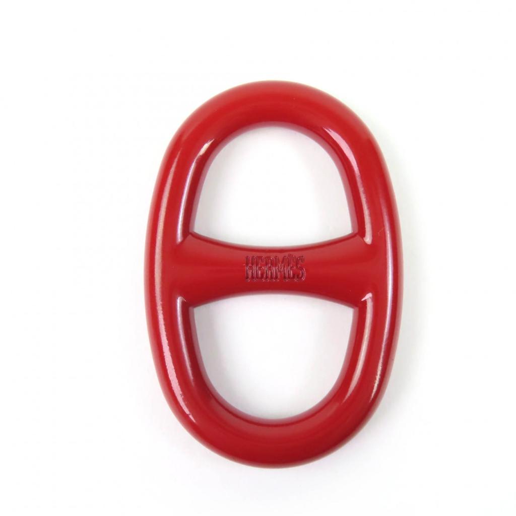 Excellent HERMES Scarf ring Logo-emblazoned Chaine d'Ancre Red metal Women Used
