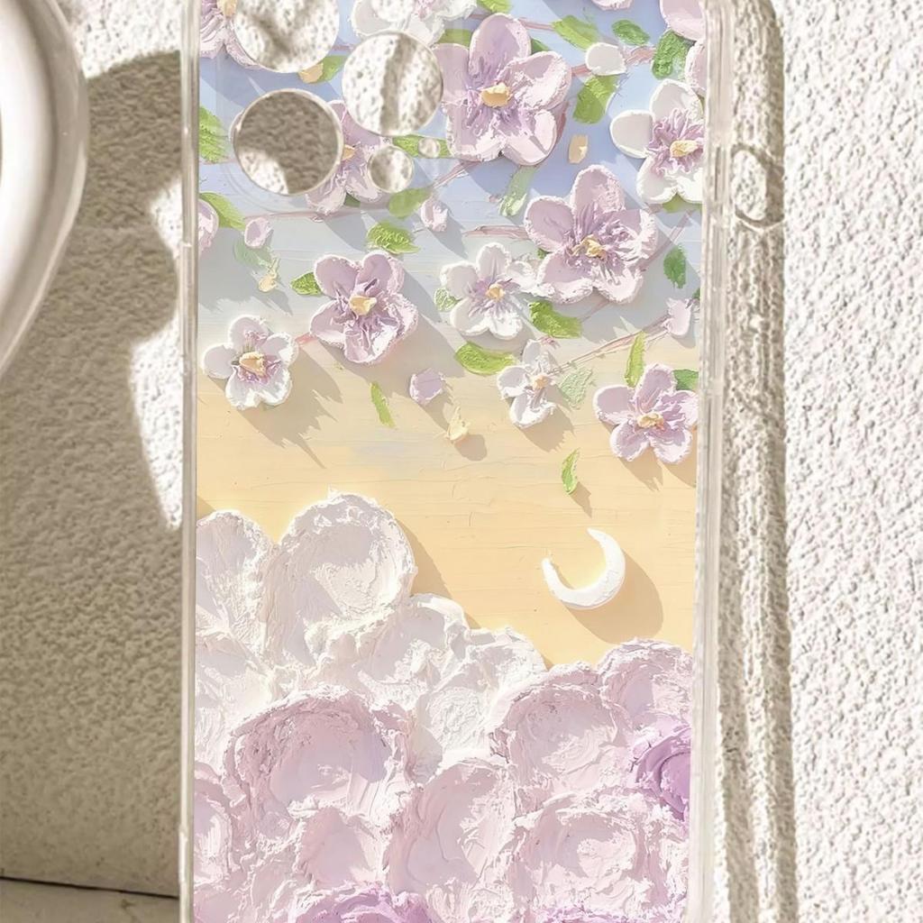 Beach Moon Anti-Drop Clear Case for iPhone 14/15/16/17 Pro Max Series