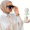 Stretchy Breathable Hijab Snap Closure Hijab for Women Moisture-Wicking All-Season Full Coverage Headscarf,Hijab for Ramadan, Sports & Casual Wear