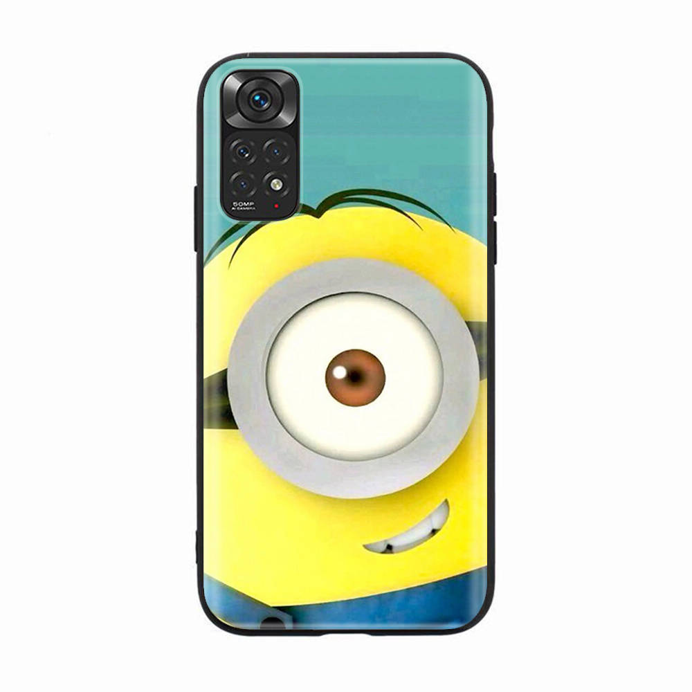 Black Case for Xiaomi Poco X6 X4 M5 M6 F5 F6 C65 C55 C50 C51 C40 Pro Redmi 14C A3X 13C 12C 11T 10A 9C Note 7 6 8A Plus M-78 Cute Minions