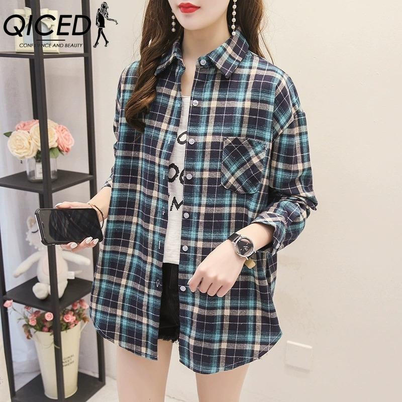 QICED Mote dame avslappet langermet POLO-hals bluser og skjorter