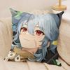 Razor Cute Genshin Impact Cushion Cover Silky Short Plush Invisible Zipper Dustproof Sofa Pillow Case For Home Decor