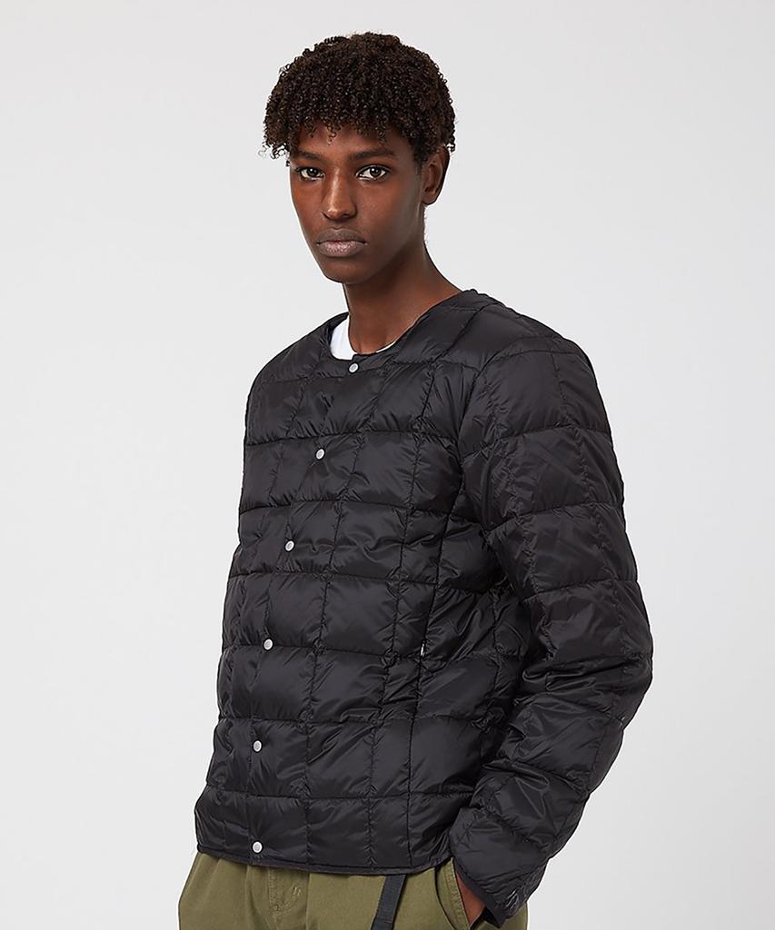 Taion Crew Neck Button-Down Lightweight Padded Jacket Black