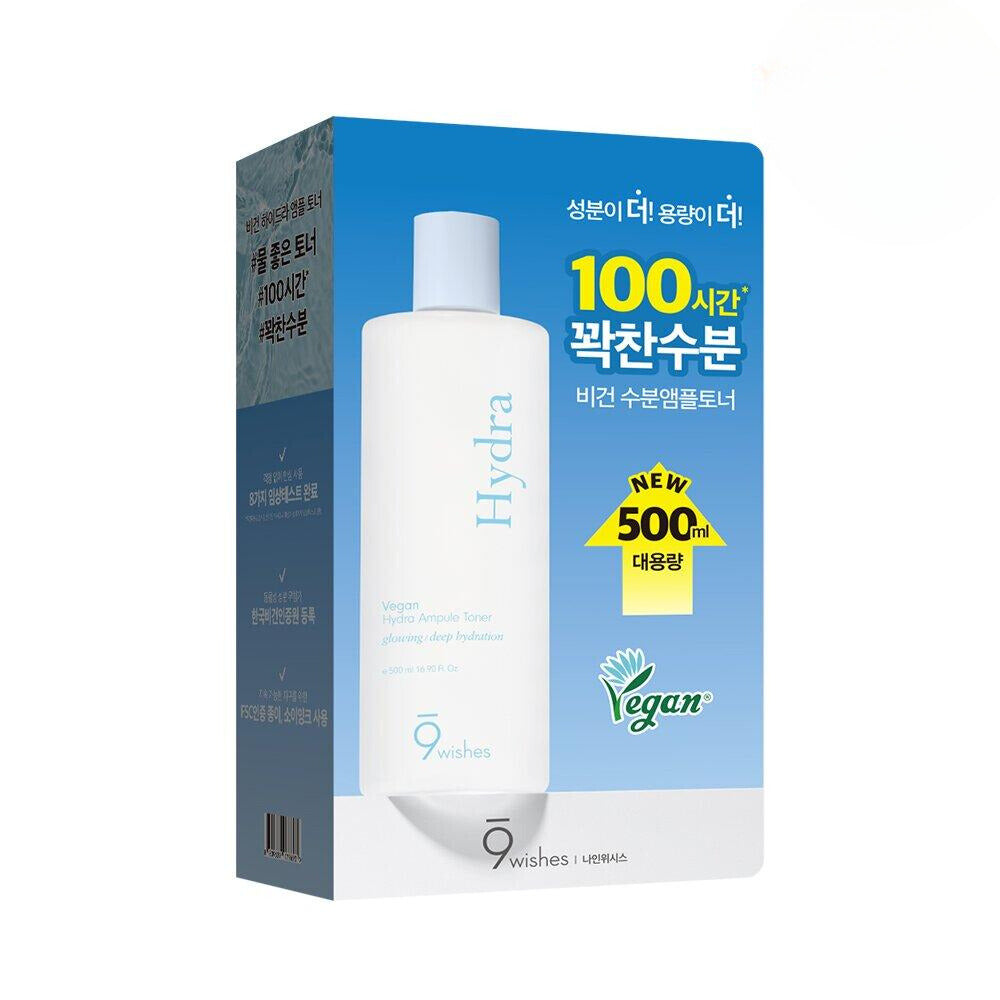 9WISHES Vegan Hydra Ampule Toner 500mL