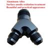 AN4 AN6 AN8 AN10 Y Adapter Block Male Thread Fuel Hose Fitting Adapter Tee Fluid Oil Pipe Air Line Joint Universal Aluminium