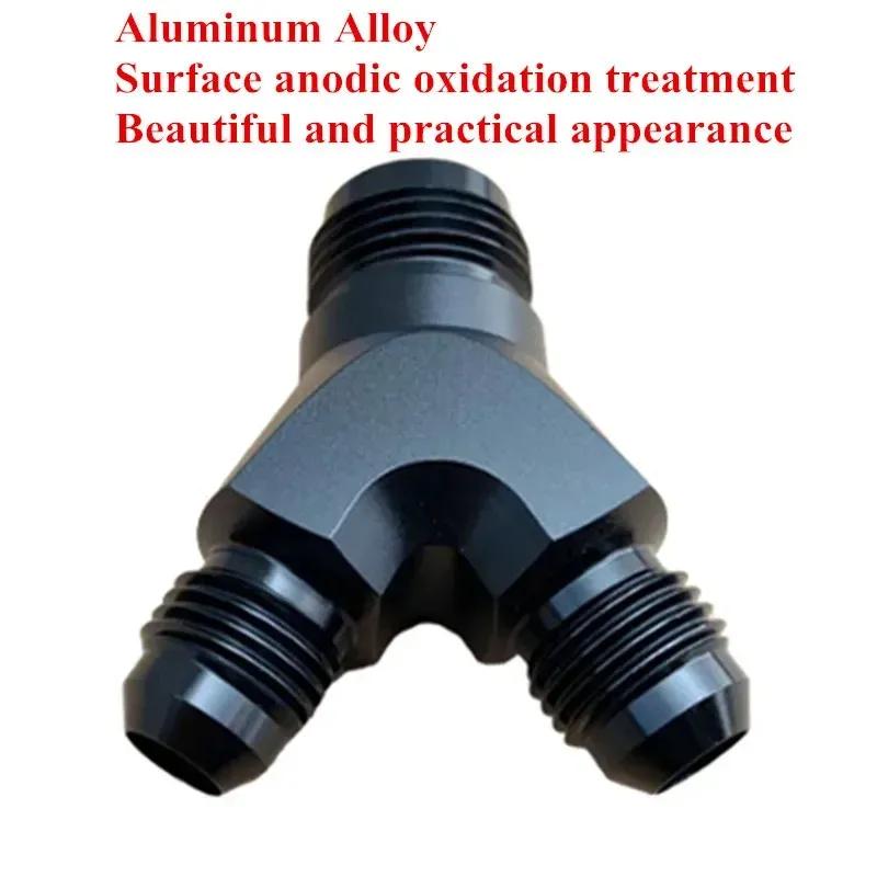 AN4 AN6 AN8 AN10 Y Adapter Block Male Thread Fuel Hose Fitting Adapter Tee Fluid Oil Pipe Air Line Joint Universal Aluminium