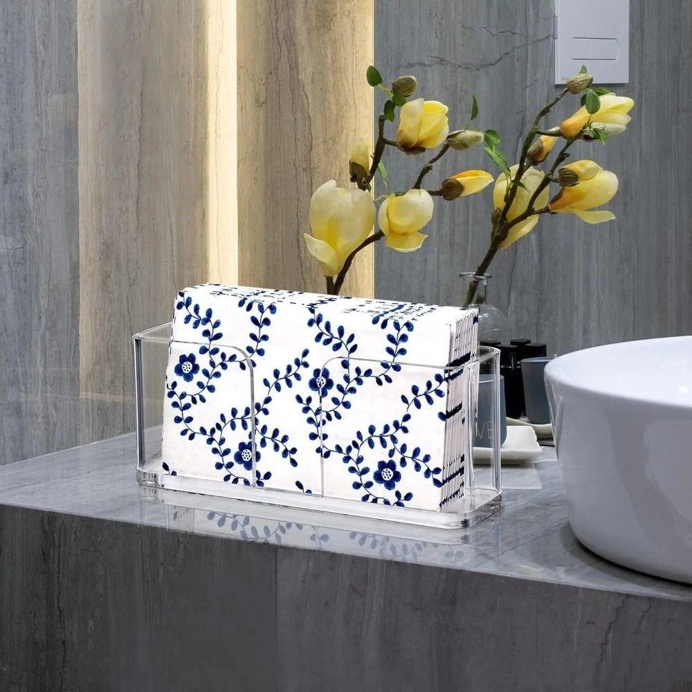 Akrylový držák na ubrousky Průhledný držák na ručníky Vodotěsný Dávkovač kapesníčků Koupelna