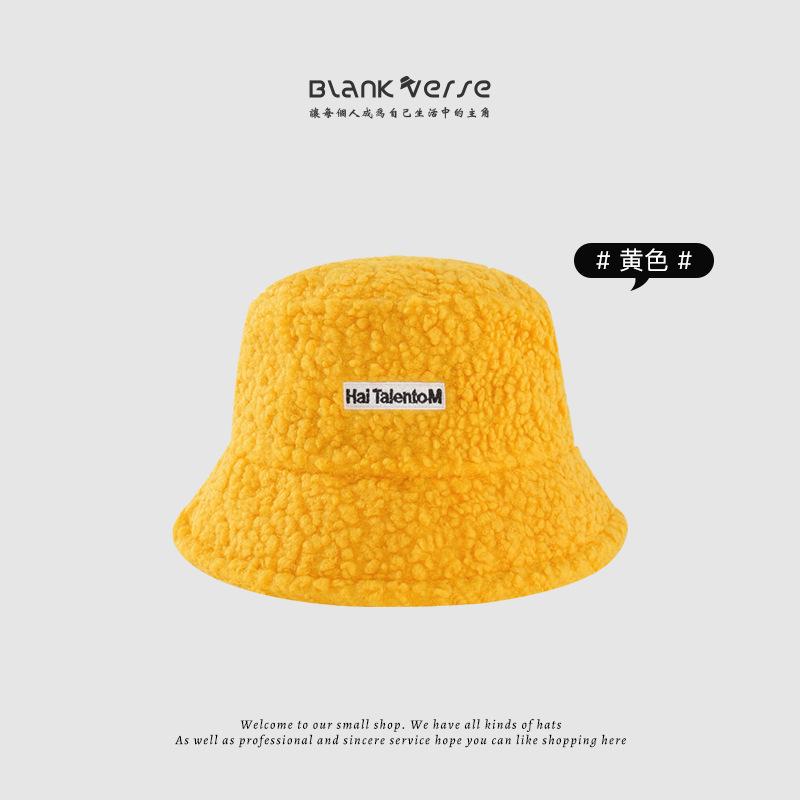Imitation Fox Hair Plush Hat Female Winter Face Small Thickened Warm Bucket Hat Big Head Circumference Cold Basin Hat