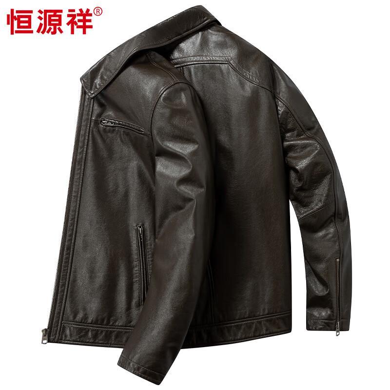 

Hengyuanxiang Мужская куртка с лацканами из натуральной кожи XL