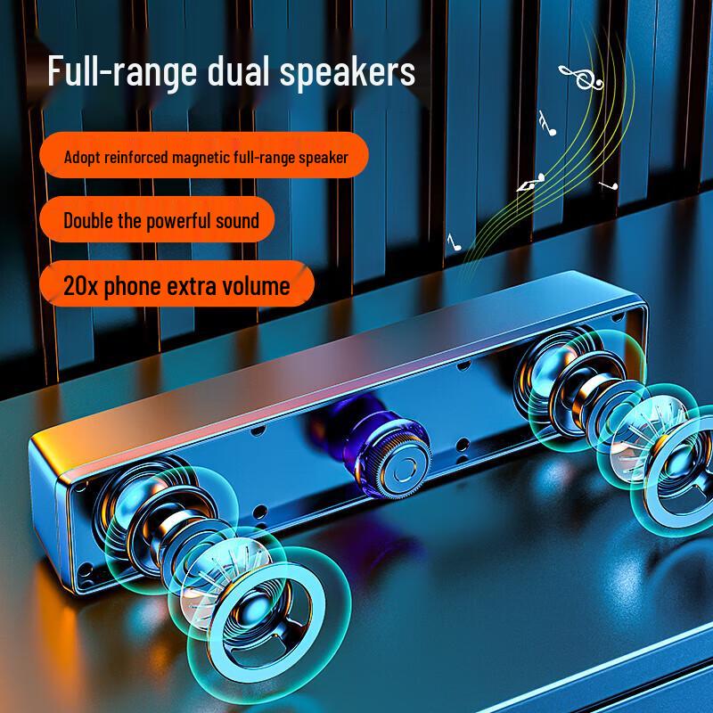 Wanhuo USB Wired Desktop Soundbar Speaker