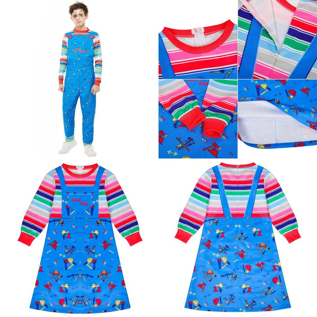 Colorful Child's Play Licensed Chucky Costume With Kid-friendly Back Zipper