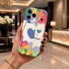 Pastel Abstract Color Block Heart Phone Case For iPhone 17 16 15 14 13 12 11 Pro Max Plus Wavy Edge Cover