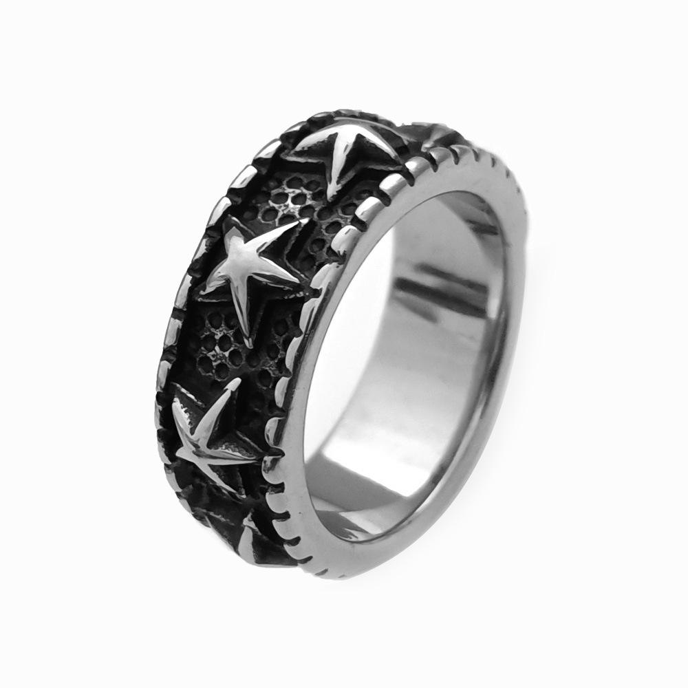 Cross-border Bramble Vine Woven Titanium Steel Ring - Hip Hop Style, Non-fading Niche Jewelry for Men