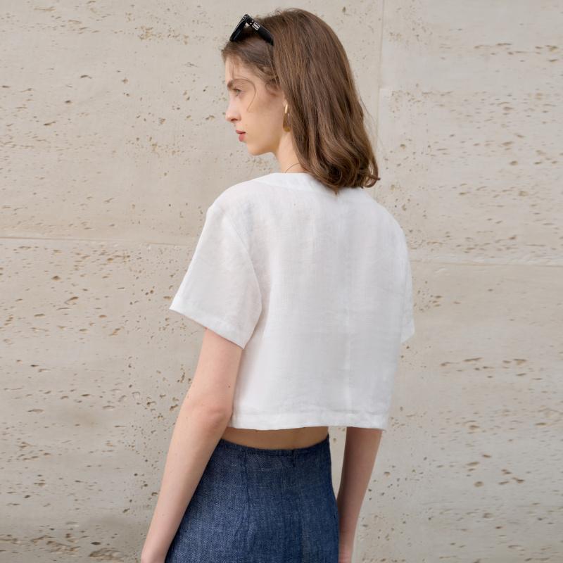 2026 Summer New Fashionable Design Short-Sleeve Top for Women, Cool V-Neck Shirt