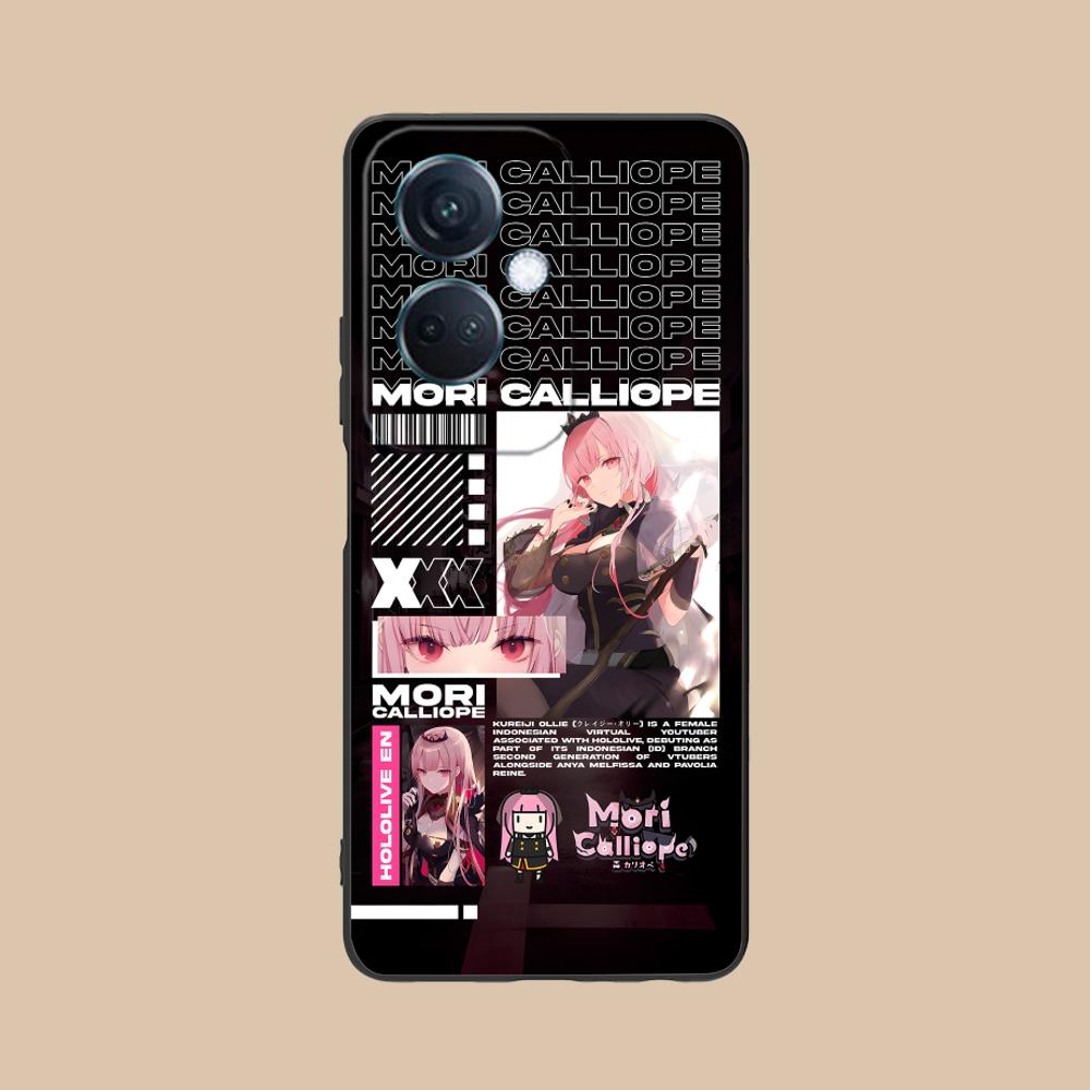 Holo Mori Calliope Matte TPU Mobile Phone Case for OPPO Reno 14 13 12 11 10 9 8 7 6 5 F T Pro 5G Colorful Printing Cover