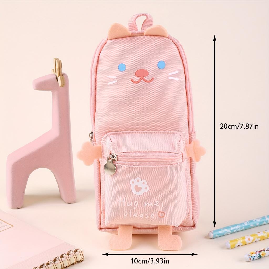 Large Capacity Cute Cartoon Animal Pencil Case - Durable Oxford Cloth  Suitable for Students and Daily Office Supplies