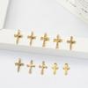 Wholesale 4Pcs Mini Rhinestone Cross Casting Charms Stainless Steel Jewelry Making Earring Pendant Necklace DIY Findings