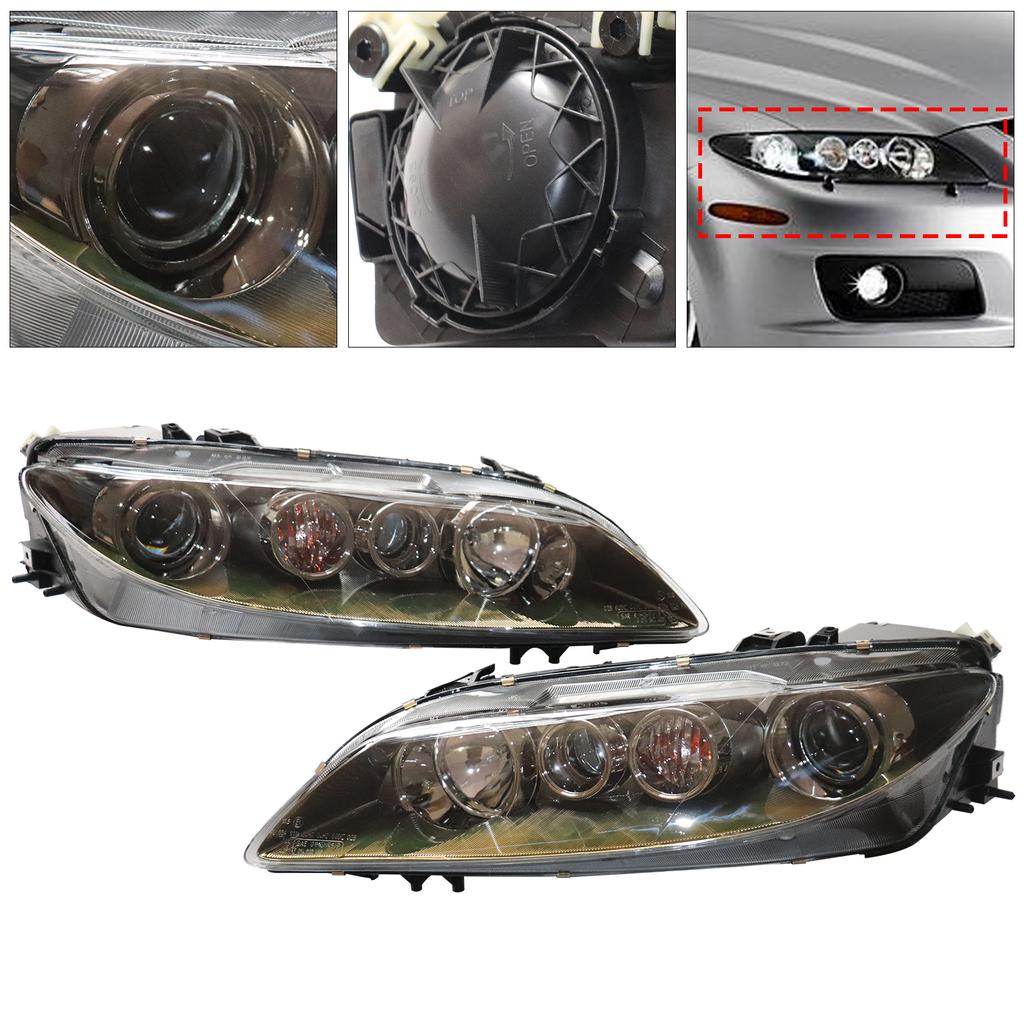 [1 Pair] Left and Right Car Headlights Assembly for Mazda 6 2006 2007 2008 Halogen Headlamp Accessories Headlights