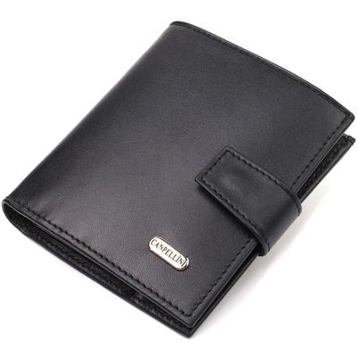 Fashionable Men's Wallet Made of Genuine Smooth Leather CANPELLINI 21727 Black