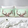 Deer Fitted Sheet Elk Antlers Cherry Blossom Branches Bedding Set Wildlife Animals Top Sheet for Boys Girls Home Room Decoration