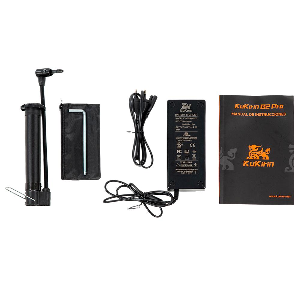 Elektrische Scooter Kukirin 10" 500W Motor Topsnelheid 25Km/h 48V 15.6AH Max Bereik 65Km Zwart G2 Pro VMP