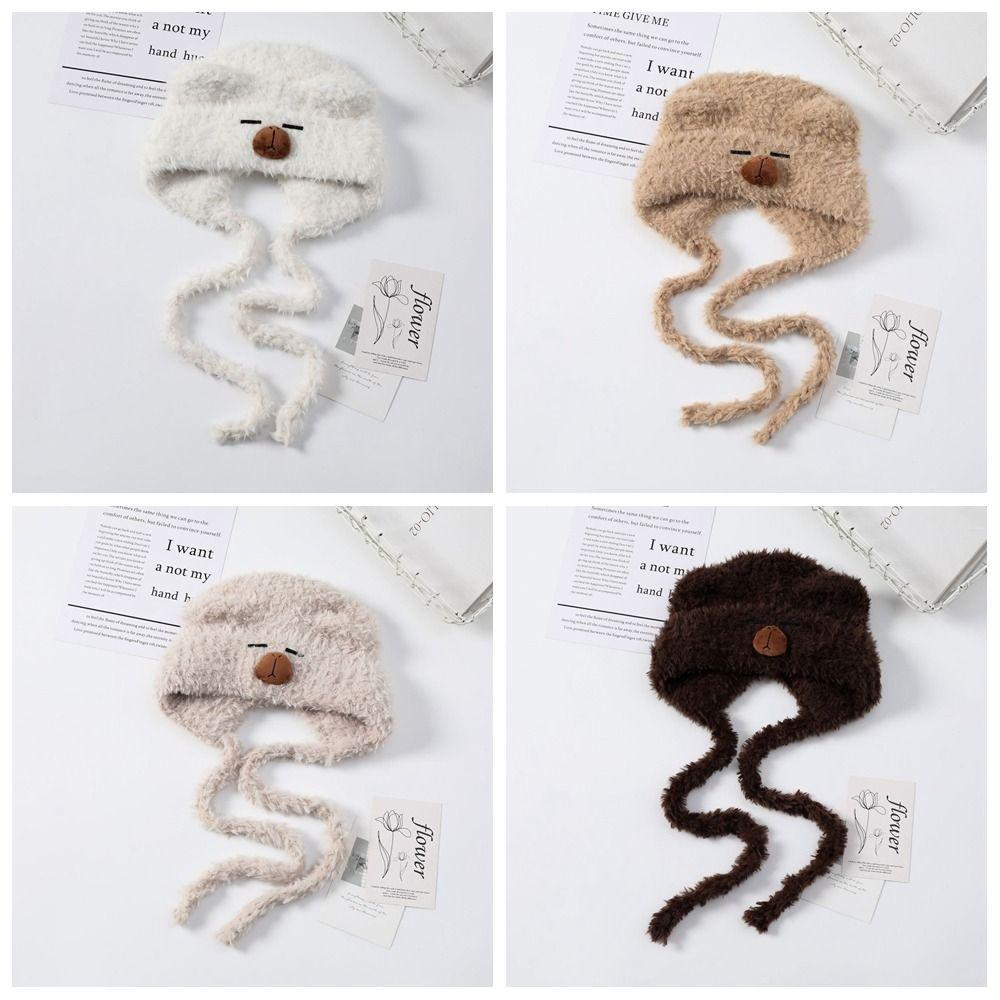Kawaii Capybara Pullover Hat Cartoon Woolen Hat Casual Warm Cap Cycling