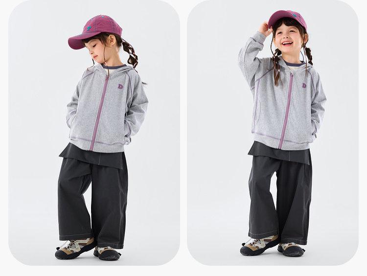 2026 Spring Girls' Fake Two-Piece Wide-Leg Cotton Pants by Dudu Home
