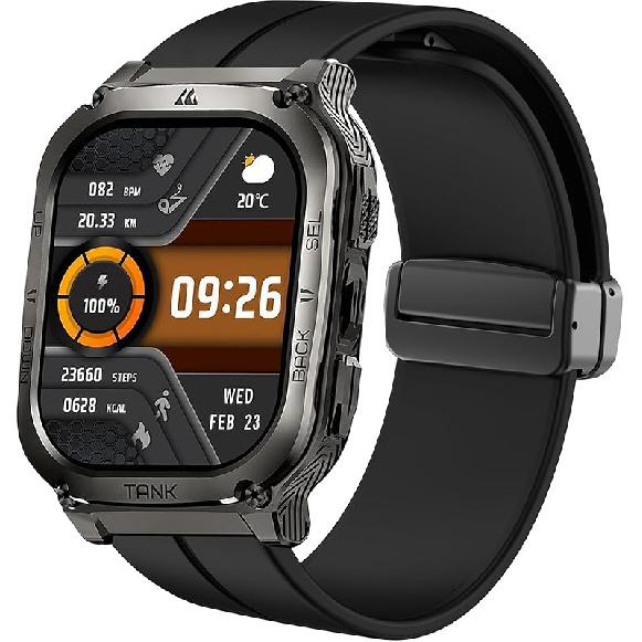 AMAZTIM 22mm Silicone Replacement Wristbands - Sport Strap with Metal Magnetic Buckle: Compatible with M2/M3/C20 Pro/T2, KOSPET Tank & WalkerFit