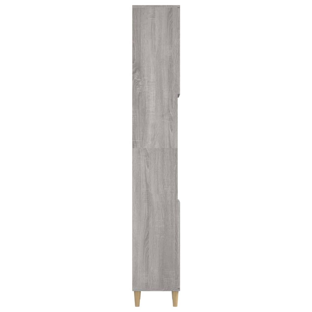 Bathroom Cabinet Gray Sonoma 30 X 30 X 190 Cm Particleboard
