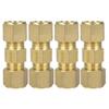 4Pcs Brass Plumbing Connector 1/4inch Compression Tube Fittings Adapter Suitable for Refrigerator Water Line Connection