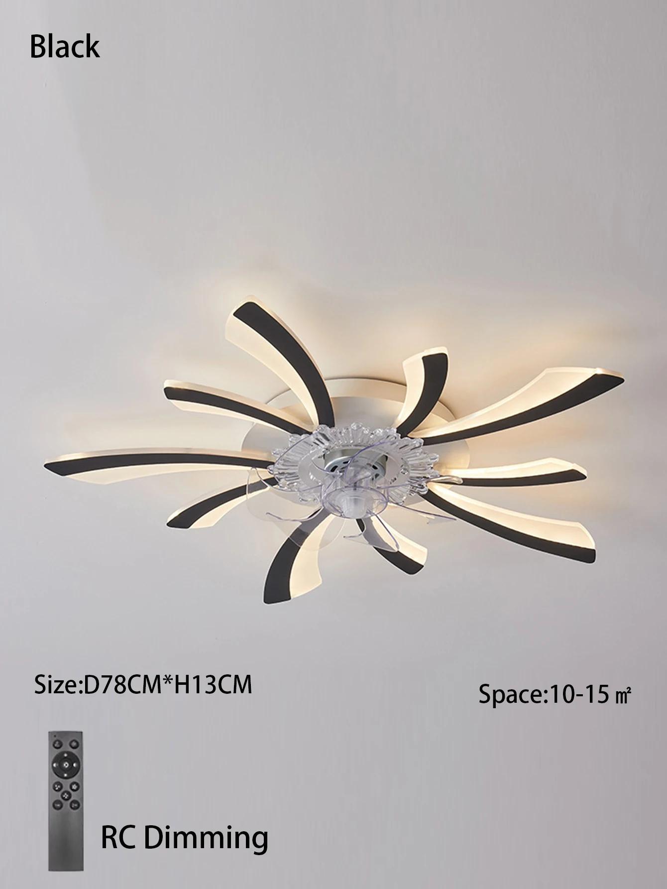 

110-240v Intelligent Creative LED Ceiling Fan Light Black/white ceiling lustre for living room bedroom dining room room decor