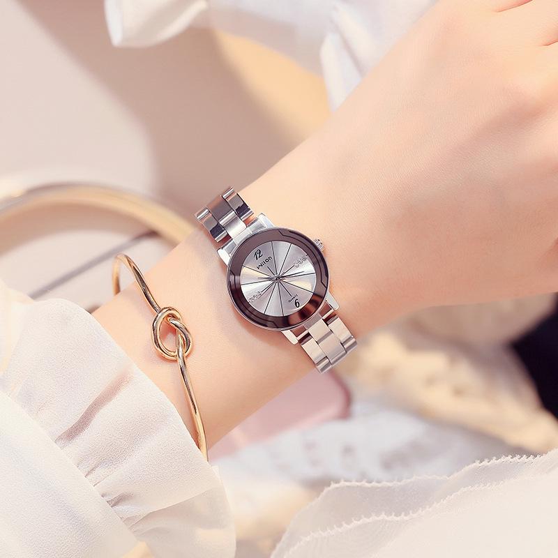 Hodinky pro ženy Pár Nerezová ocel Ocelový pásek Quartz hodinky Trend Móda Diamond Dámské hodinky Dámské hodinky